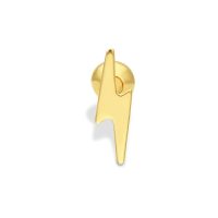 Goldenes Ohrbarbell mit Blitz-Design auf weißem Hintergrund