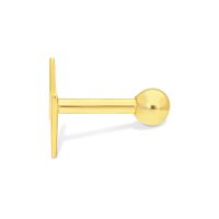 Goldener Earbarbell mit glänzender Kugel auf weißem Hintergrund