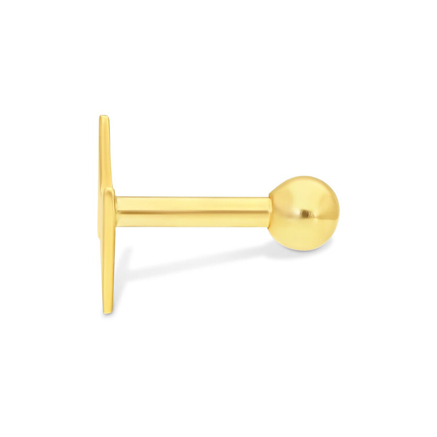 Goldener Earbarbell mit glänzender Kugel auf weißem Hintergrund