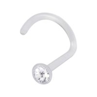 Kristallklarer Nasenstecker aus Bioplast mit 2,5 mm Kugel
