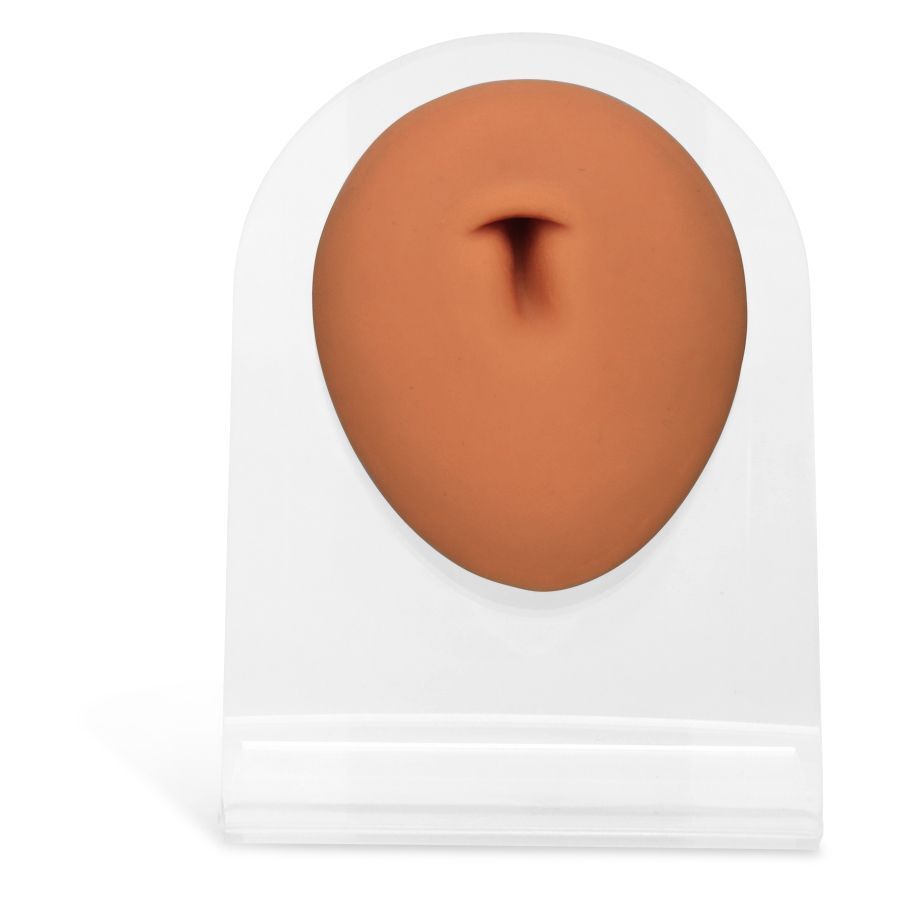Braunes Body Bit Belly Button aus Silikon auf transparentem Display