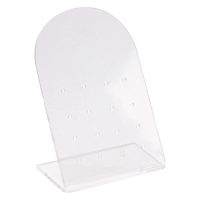 Transparenter Acryl-Display für 16 Labrets auf weißem Hintergrund