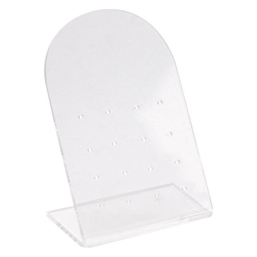 Transparenter Acryl-Display für 16 Labrets auf weißem Hintergrund