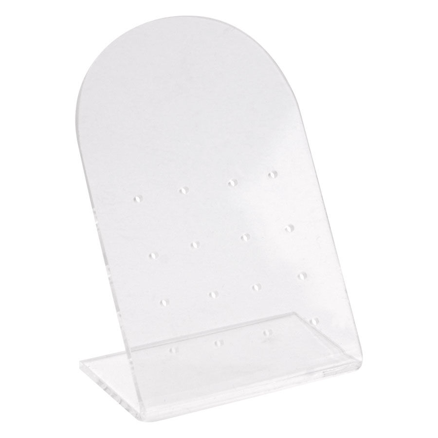 Transparenter Acryl-Display für 16 Labrets auf weißem Hintergrund