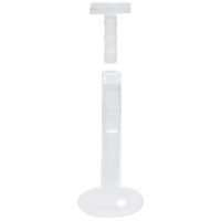 Transparenter Labret Stab aus Bioplast mit Push-Fit Gewinde auf weißem Hintergrund