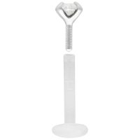 Kristallklarer Micro Labret aus Bioplast mit Push Fit auf weißem Hintergrund