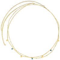 Goldene zweireihige Bauchkette aus Chirurgenstahl 316L auf weißem Hintergrund