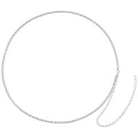 Zweireihige Bauchkette aus Chirurgenstahl 316L in Silber auf weißem Hintergrund