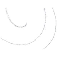 Zweireihige Bauchkette in Silber aus Chirurgenstahl 316L auf weißem Hintergrund