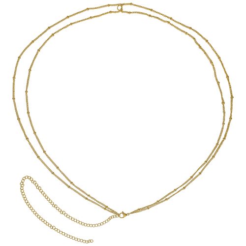 Goldene Piercingkette aus Chirurgenstahl 316L auf weißem Hintergrund