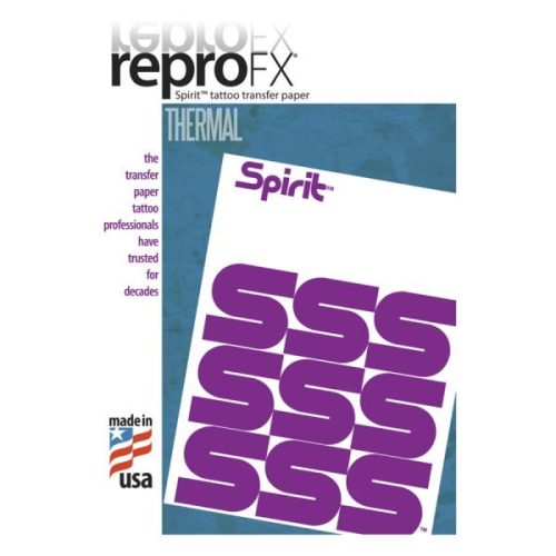 Repro FX Thermotransferpapier mit lila Mustern und Spirit-Logo