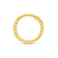 Goldener 18K Seilring auf weißem Hintergrund, ideal für Piercings