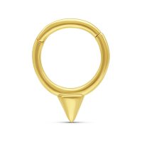 14K Gold Piercingring mit Kegel auf weißem Hintergrund