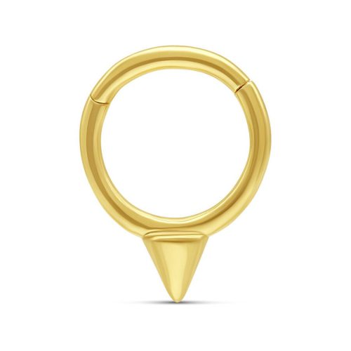 14K Gold Piercingring mit Kegel auf weißem Hintergrund