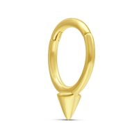 14K goldener Hinged Ring mit Kegelspitze auf weißem Hintergrund
