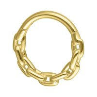 Septumring aus 585er Gold mit Kettendesign auf weißem Hintergrund