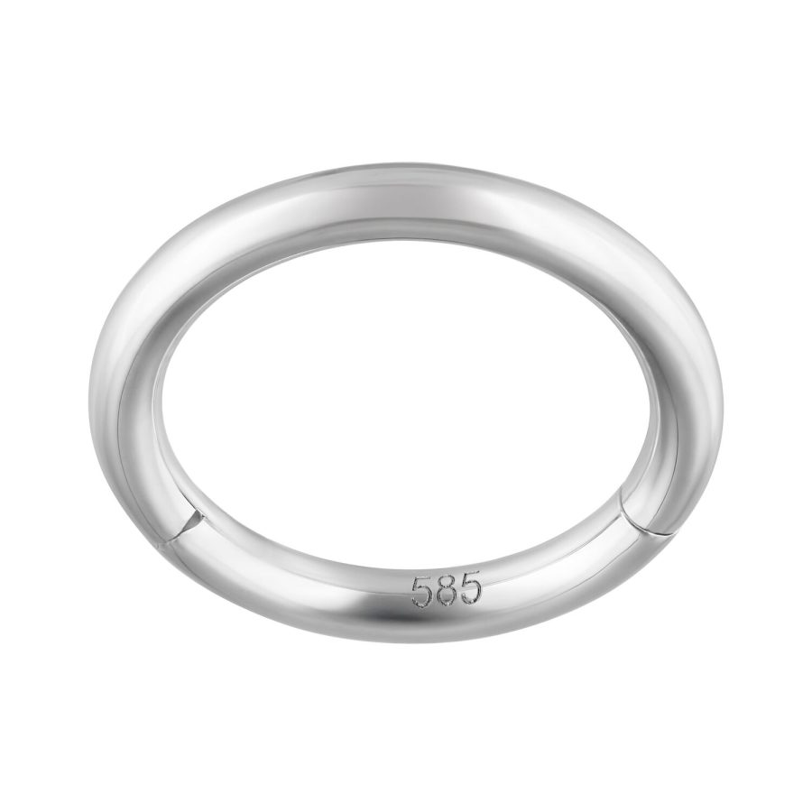 Eleganter 14K Weißgold Hinged Ring auf weißem Hintergrund