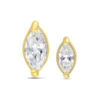 Goldener 18K Aufsatz mit funkelndem Zirkonia, Größe 5,0 mm
