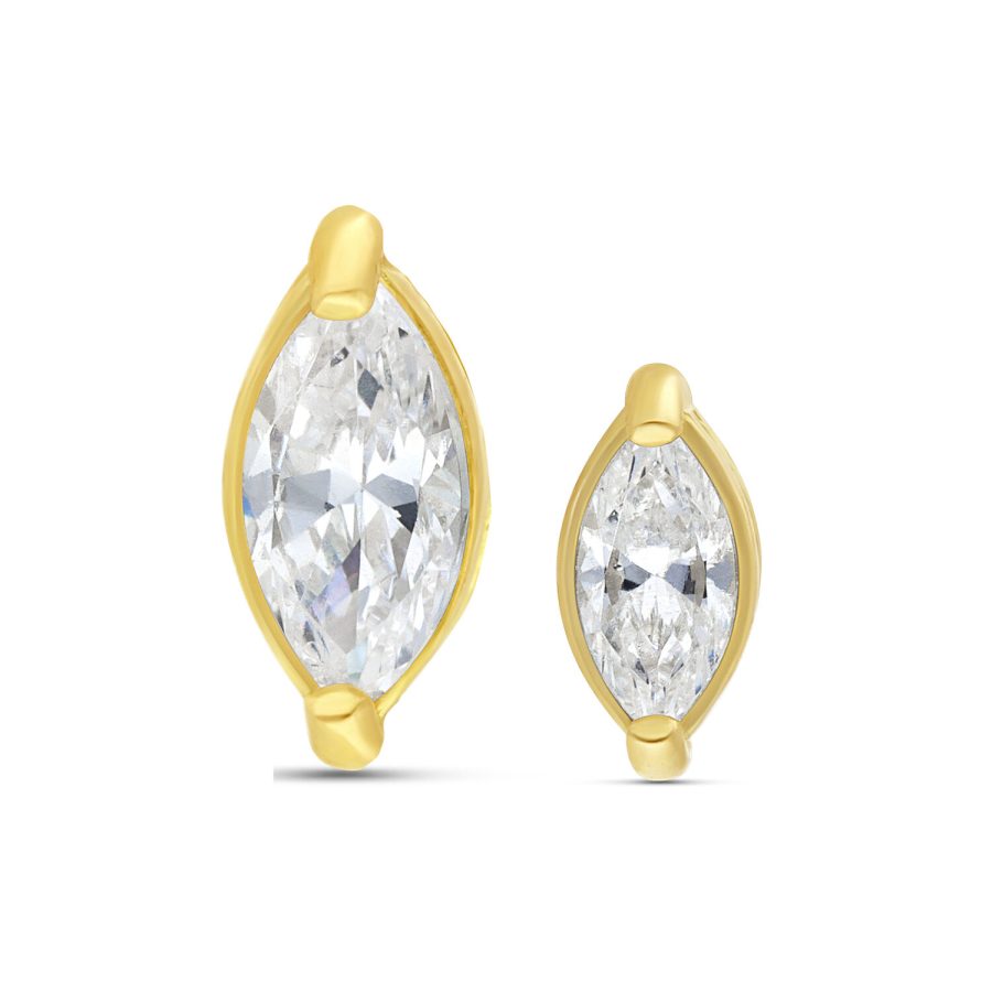 Goldener 18K Aufsatz mit funkelndem Zirkonia, Größe 5,0 mm