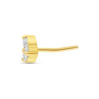 18K Gold Push Fit Trinity Aufsatz mit klaren Kristallen auf weißem Hintergrund