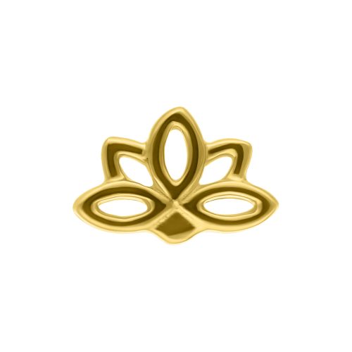 Goldener Lotus-Aufsatz aus 14K Gold auf weißem Hintergrund