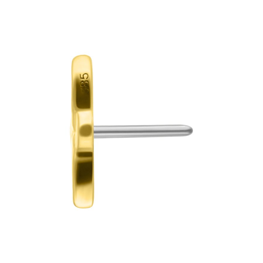 Goldener Lotus-Aufsatz mit Push-Fit Gewinde auf weißem Hintergrund
