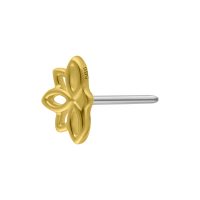 Goldener Lotus-Aufsatz, Push Fit, auf weißem Hintergrund
