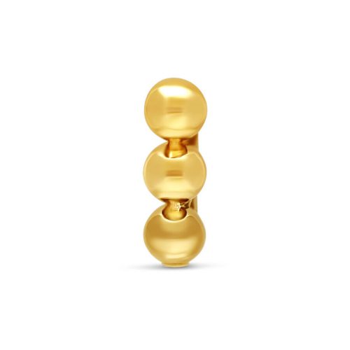 Goldener 585er Aufsatz mit drei glänzenden Kugeln auf weißem Hintergrund