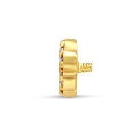 Seitliche Ansicht eines goldenen 14K Aufsatzes mit klaren Kristallen und Außengewinde