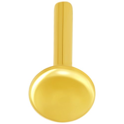 Glänzender 14K Gold Labret Stecker auf weißem Hintergrund