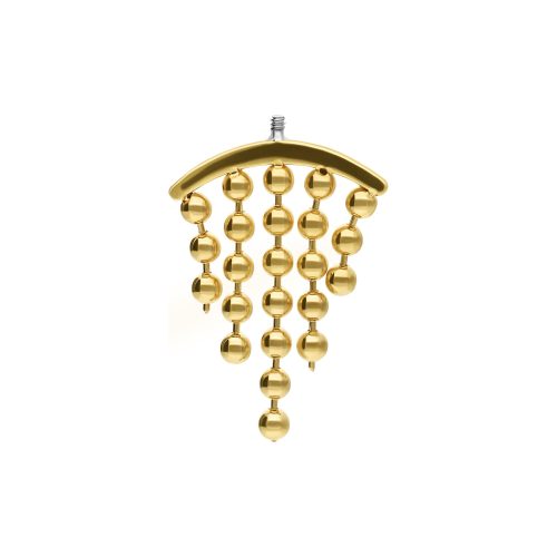 Goldener Helix Piercing Aufsatz mit Kugeln auf weißem Hintergrund