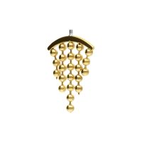 Goldener Helix Piercing Aufsatz mit klaren Kristallen auf weißem Hintergrund