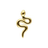 Goldener Schlangen-Aufsatz aus 14K Gold auf weißem Hintergrund