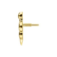 Goldener 14K Perfect Fit Snake Aufsatz mit Innengewinde vor weißem Hintergrund