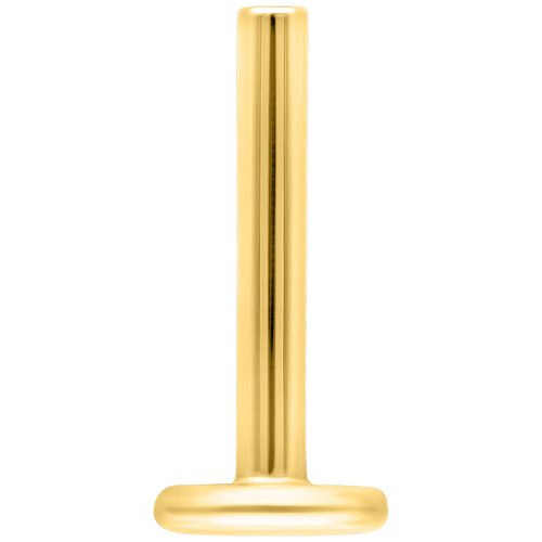 Goldenes Titan Labret mit 1,2 mm Stärke und 5,0 mm Länge auf weißem Hintergrund