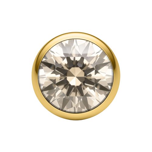 Goldene Kristallkugel 2,5 mm mit Fancy Champagne Farbe auf weißem Hintergrund