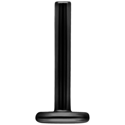 Schwarzer Titan-Labret mit 1,2 mm Stärke und 5,0 mm Länge auf weißem Hintergrund