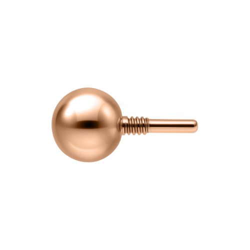 Roségoldene Kugel 2.5 mm für Perfect Fit Labrets auf weißem Hintergrund