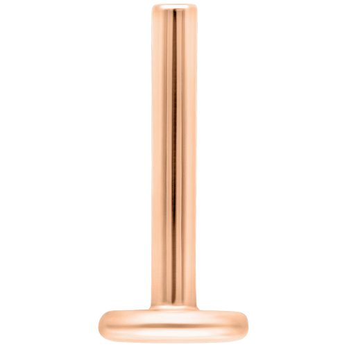 Roségoldenes Titan Piercing mit 1,2 mm Stärke und 10,0 mm Länge auf weißem Hintergrund