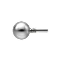 Silberne Metallkugel mit 2,5 mm Durchmesser auf weißem Hintergrund