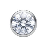 Silberne Kristallkugel 2,5 mm mit klarem Kristall auf weißem Hintergrund