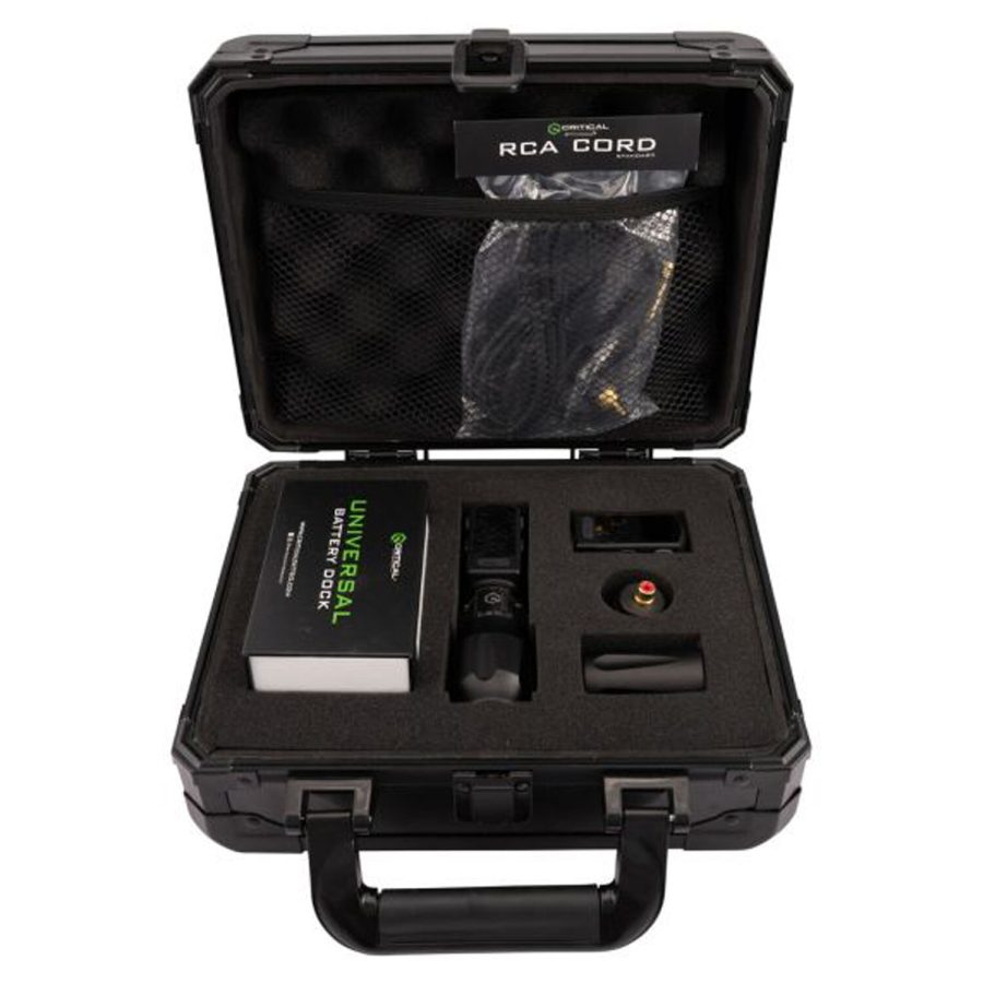 Schwarzes Critical Torque 3.5 Set in geöffnetem Koffer mit Zubehör