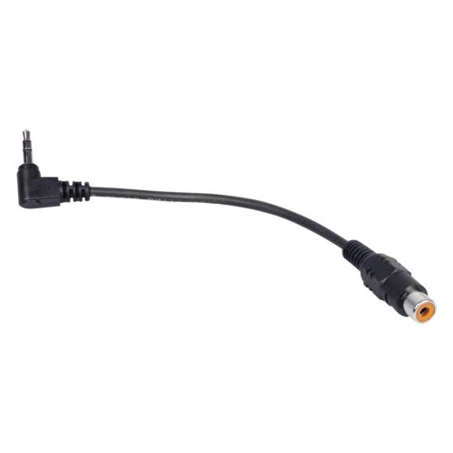 Schwarzes HAWK Adaptor Kabel mit 3.5mm Cinch-Steckern auf weißem Hintergrund