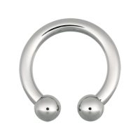 Silberner Circular Barbell mit Kugeln auf weißem Hintergrund