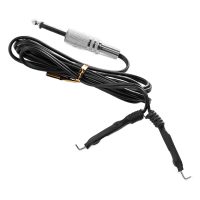 Schwarzes Silikon Clip Cord mit Kupferanschluss auf weißem Hintergrund
