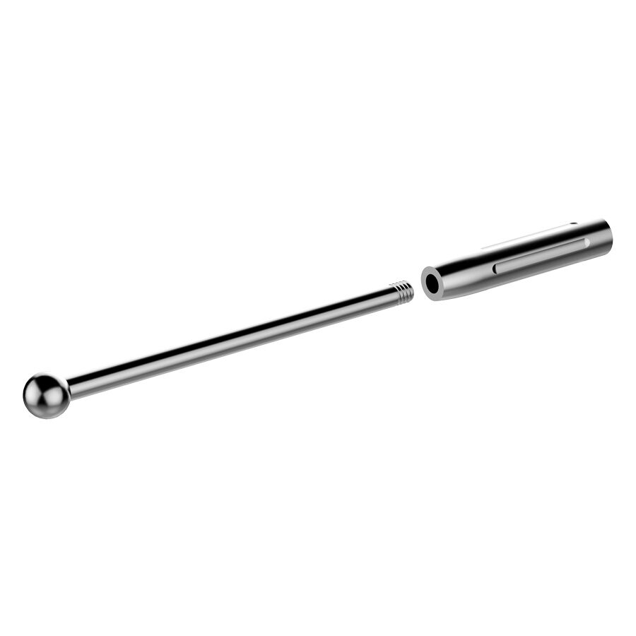 Silberne Edge Drive Pins, lang und schlank auf weißem Hintergrund