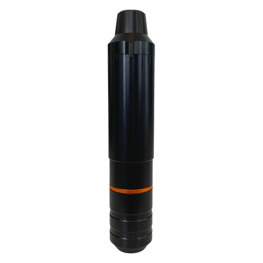 Schwarze HAWK PEN Unio mit orangefarbenem Ring auf weißem Hintergrund