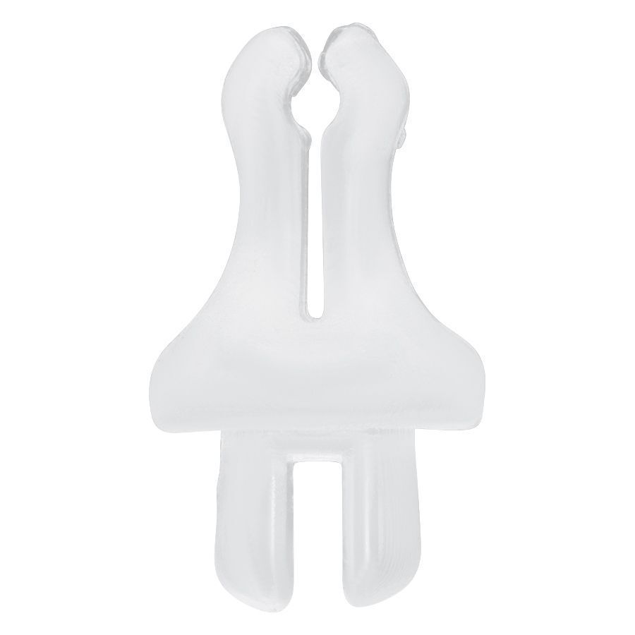 Transparenter PTFE-Clip für Body Bit Displays auf weißem Hintergrund