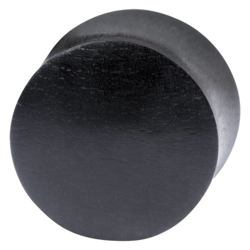 Runder schwarzer Ironwood Plug mit glatter Oberfläche auf weißem Hintergrund