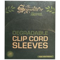 Verpackung der biologisch abbaubaren Clipcord Sleeves, 50x750mm, The Signature Green